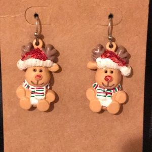 Reindeer Christmas Dangle Earrings